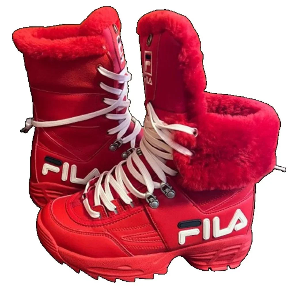 Fila Disruptor Red Leather Boot - Picture 1 of 8